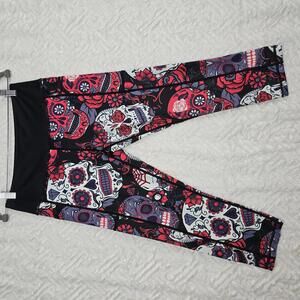 Constantly Varied Gear Womens  Knockout Leggings with Skull and Floral Pattern